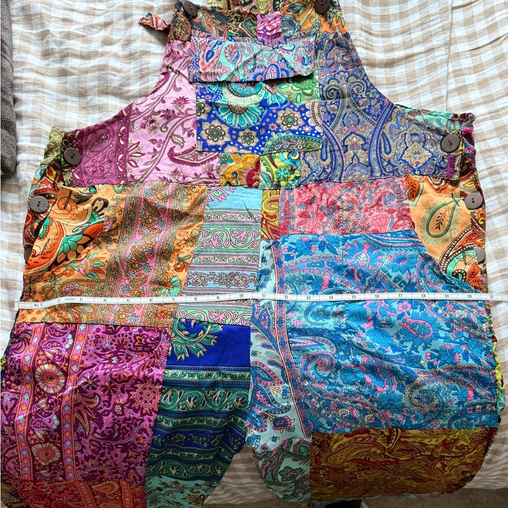 Boho Multicolor Patchwork Overalls - Picture 5 of 9